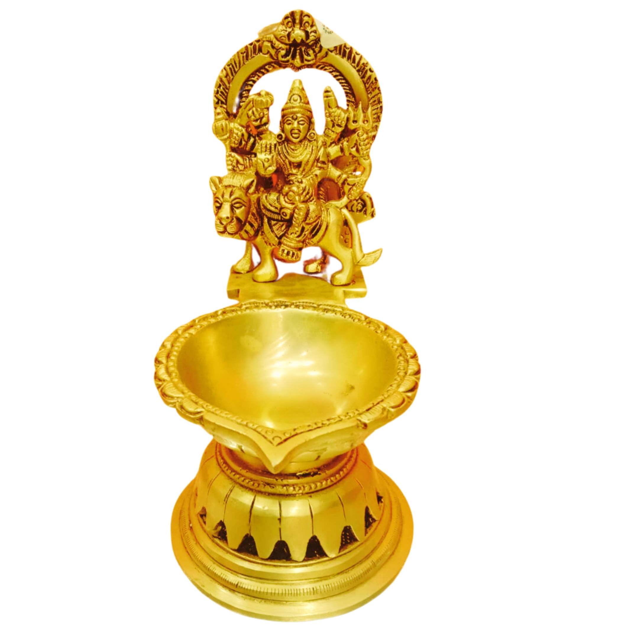 Brass Durga Devi Deepam  (18 cm)